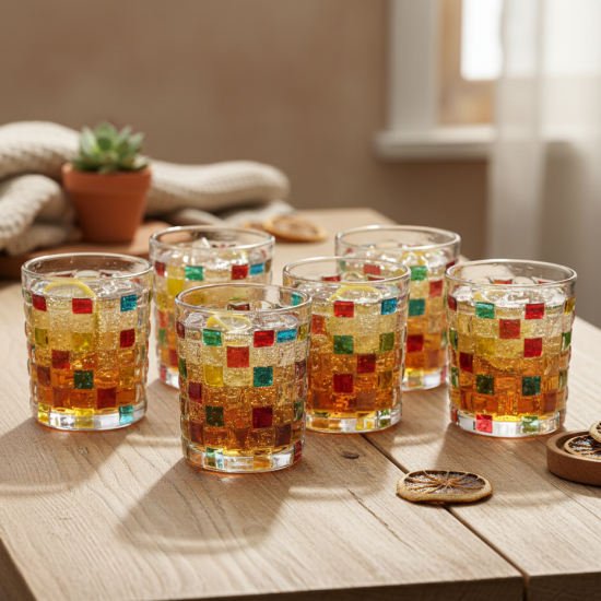 Glass Cups Set 6 Pcs